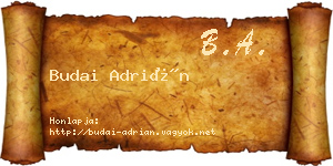 Budai Adrián névjegykártya