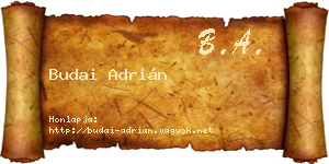 Budai Adrián névjegykártya